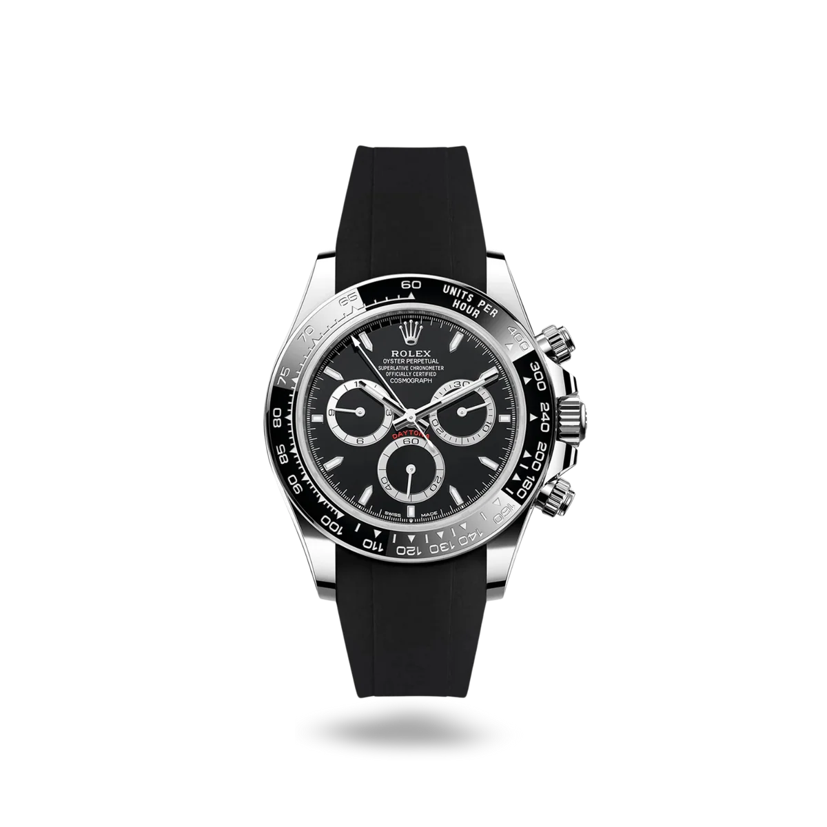 Rolex Cosmograph Daytona-40mm ( Black Rubber Strap )